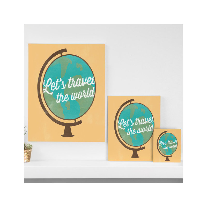 «Lets Travel», impression sur toile tendue, H 10 po x l 8 po x P 1,5 po