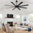 66" Large Ceiling Fans with Remote Control, Black Indoor Outdoor Ceiling Fan for Patios Living Room , 8 Blades Timer Reversible Quiet DC Motor 6 Speeds-1599873677-1599873676-1599873675