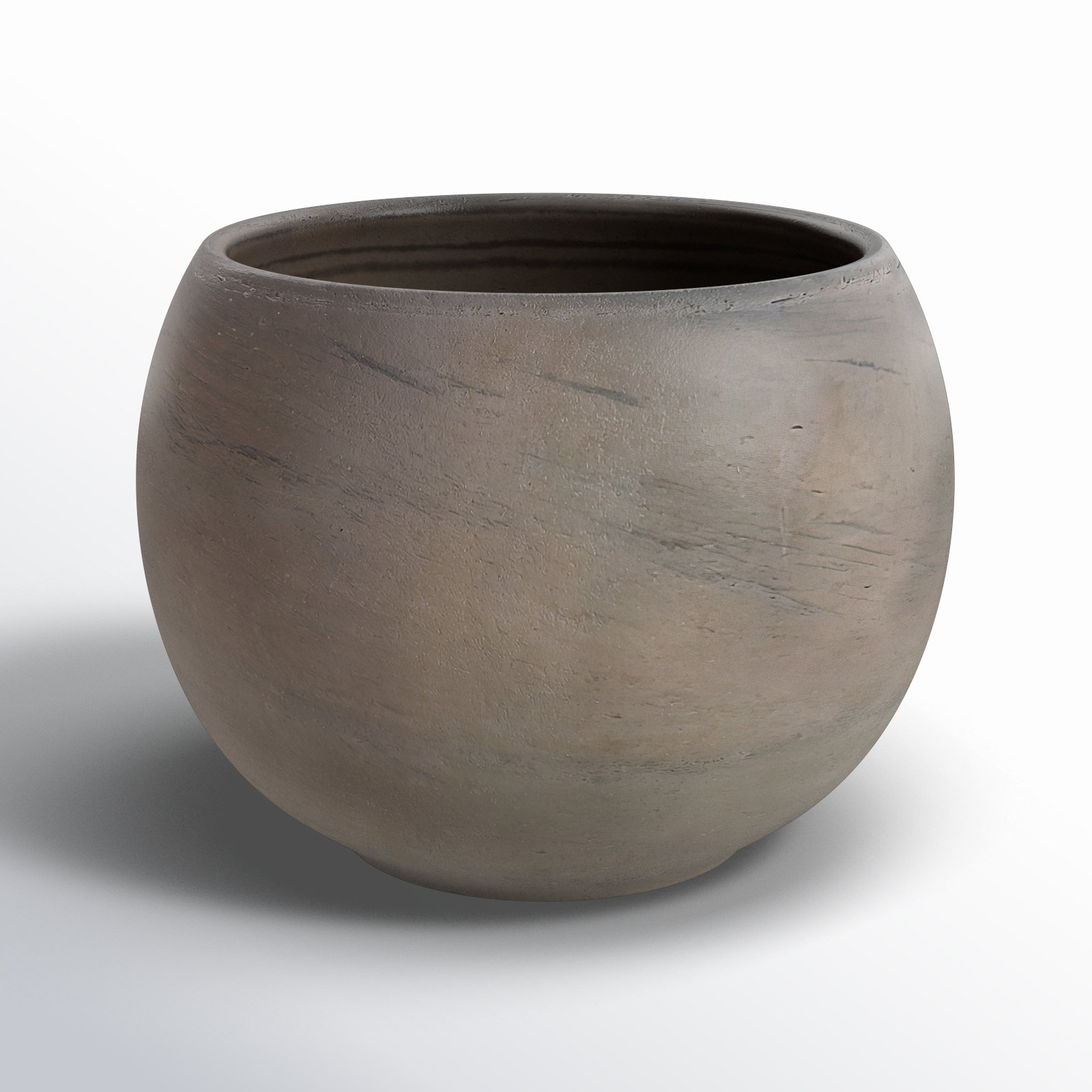 Handmade Ceramic Pot Planter, Gray, 4.75" H x 6.5" W x 6.5" D