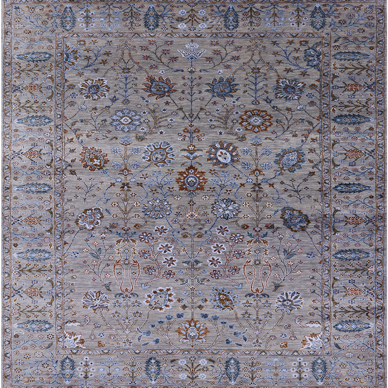 Tapis oriental gris Anag, Carré 3 pi