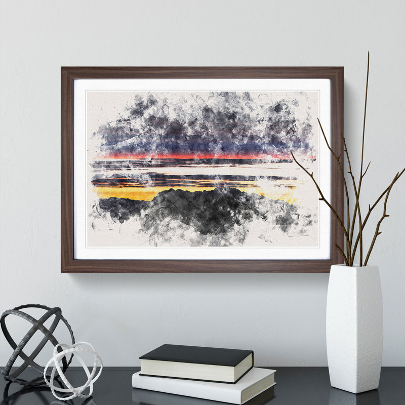 Monte Due Mani Mountain in Italy - Picture Frame Graphic Art Print, Walnut Framed, 33cm H x 45cm W x 2cm D