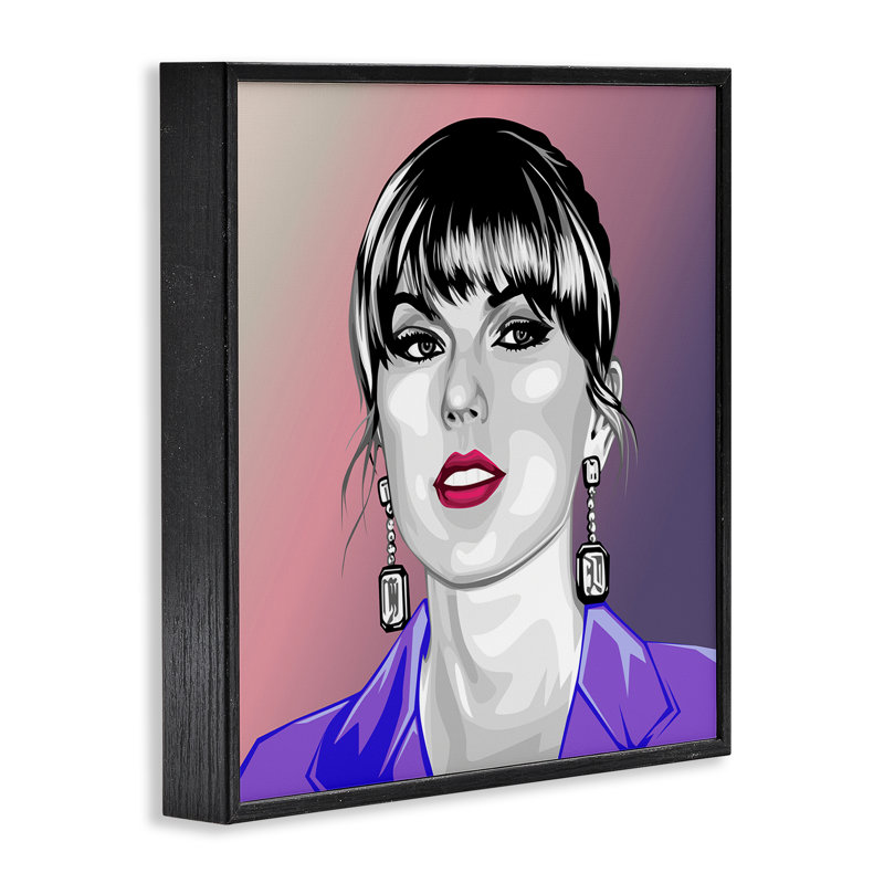 Taylor portant un giclée mauve encadrée par Birch & Ink, H 12 po x l 12 po, Giclée encadrée noir minuit