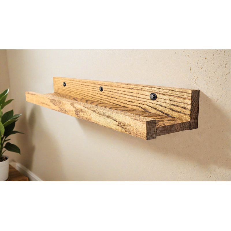 Rayne Small Solid Oak Lipped Shelf, 4.75" H x 50" W x 4" D