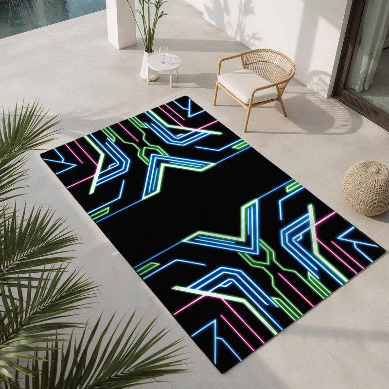 Tapis d'intérieur et d'extérieur Plasma Dusk, Rectangle 1 pi 6 po x 2 pi 6 po