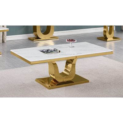 Haileyjade Marble Top Coffee Table