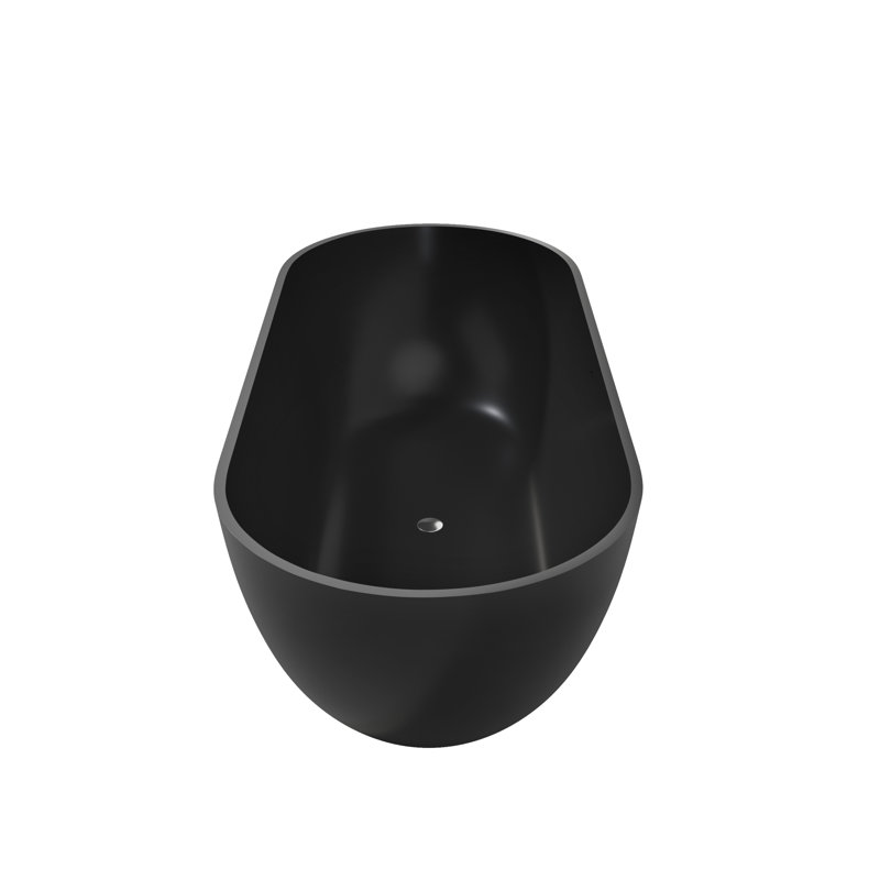 Baignoire profonde à surface solide noir mat pour une luxueuse salle de bain spa