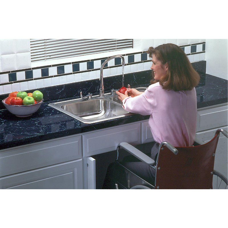 Celebrity 33" L x 21" W Double Basin Drop-in Kitchen Sink, 3 hole