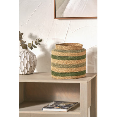 Seagrass Natural Stripe Round Basket