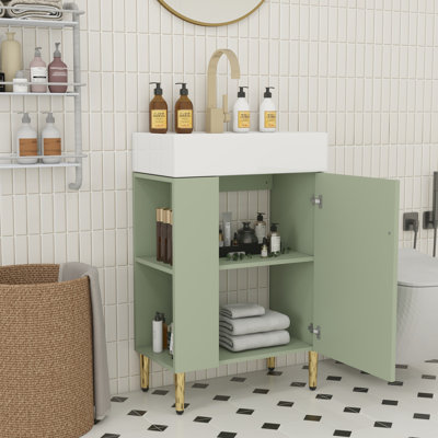 Meuble-lavabo en bois 21,6 po