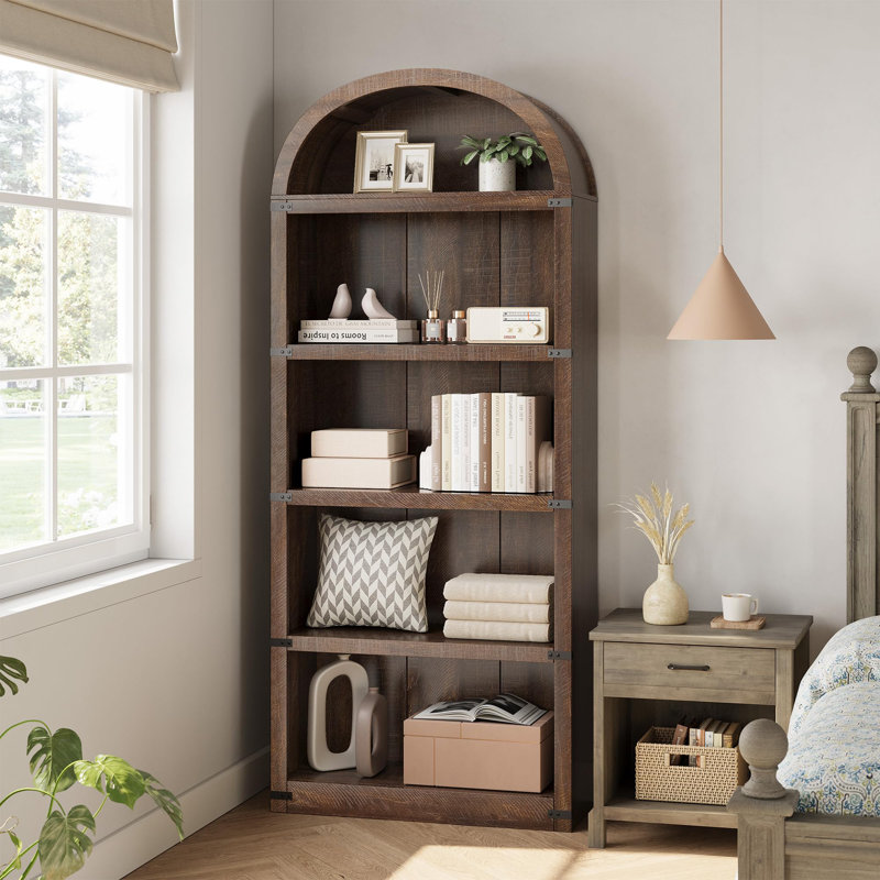 182.1cm H x 75.9cm W Standard Bookcase, Red