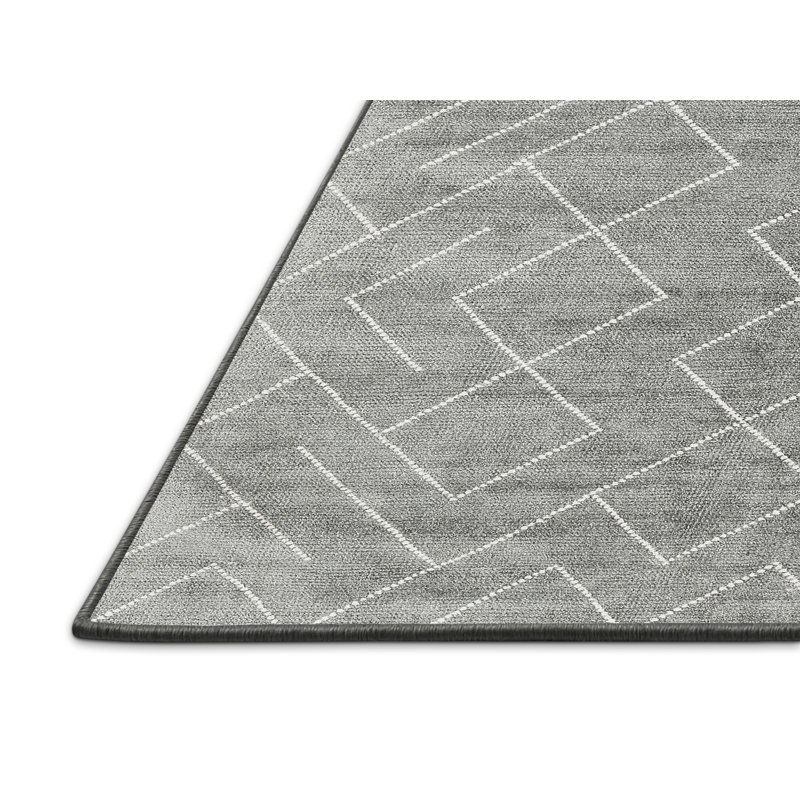 Tapis zone gris clair contemporaine, Rectangle 6 pi x 9 pi