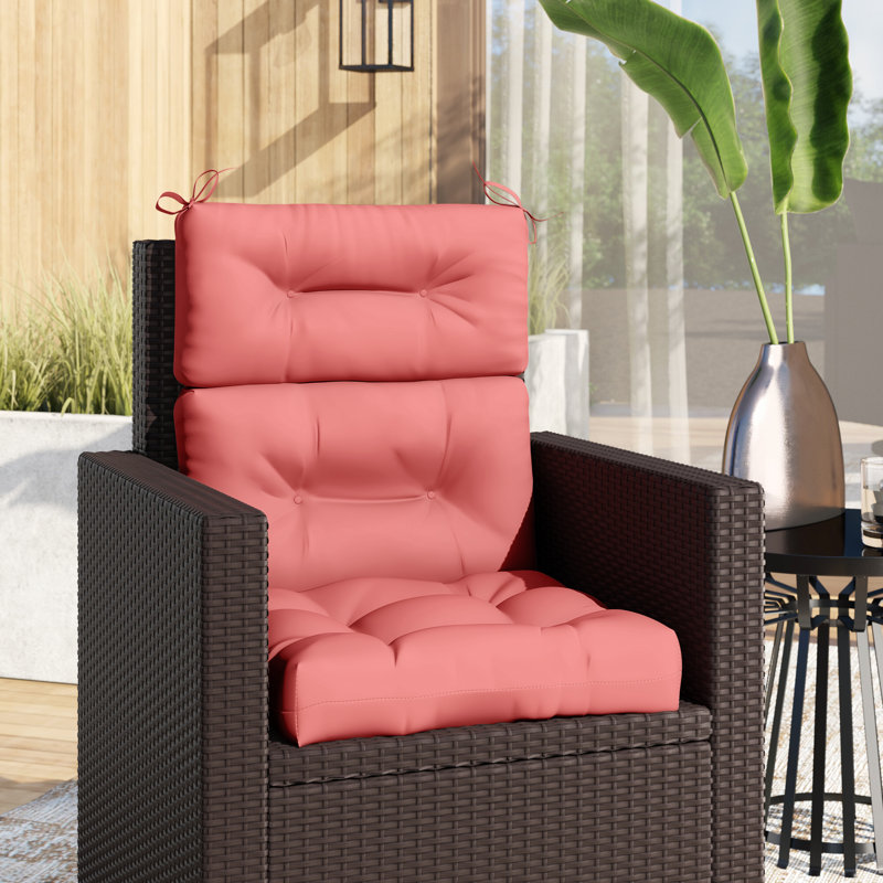 Coussin de chaise d'extérieur à dossier haut Lester, Corail, 1