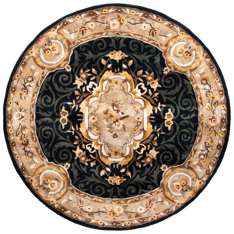 Tapis oriental en laine touffeté à la main Bedgood, Rond 8 pi