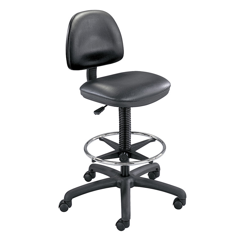 Precision Extended Height Drafting Chair, Vinyl Black