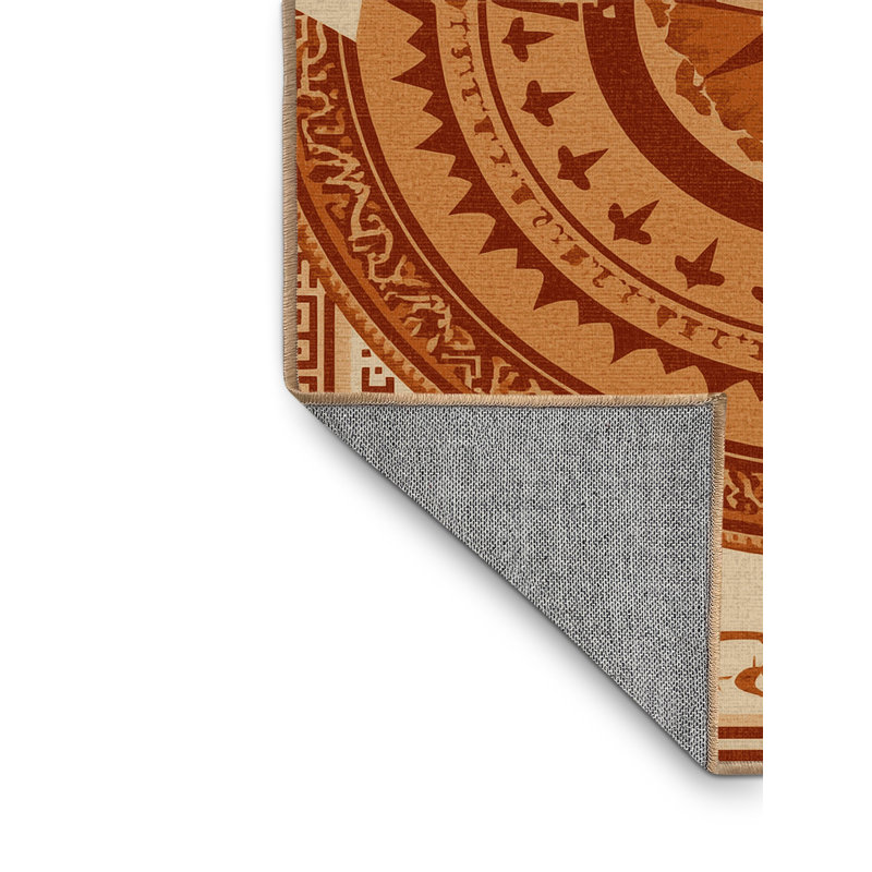 Tapis oriental brun classique lavable à la machine Titus Anu - reliure brun clair, 3 X 5