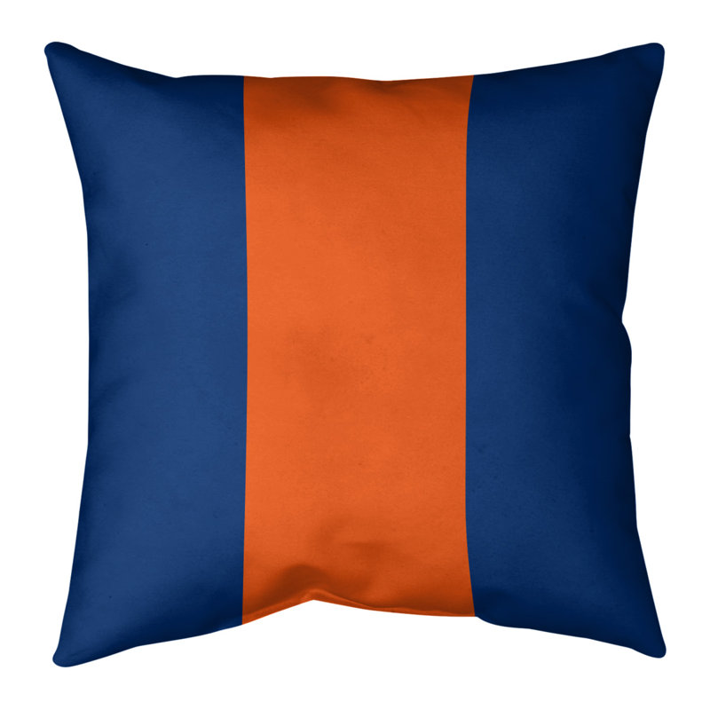 Striped Reversible Throw Pillow, 14" x 36", Blue/Orange