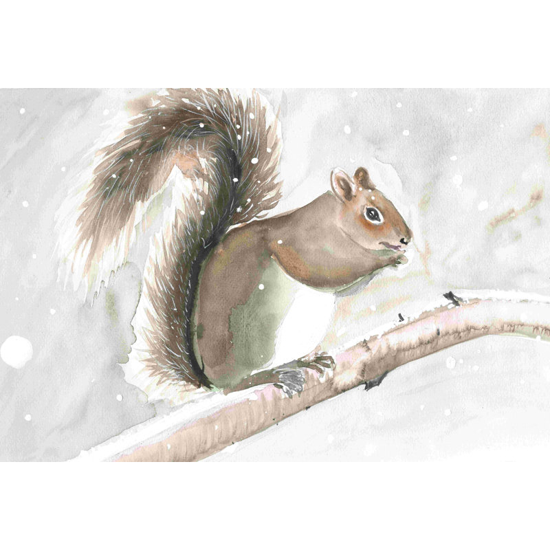 Winter Squirrel 2 - Impression sur toile tendue, H 8 po x l 12 po x P 1,25 po