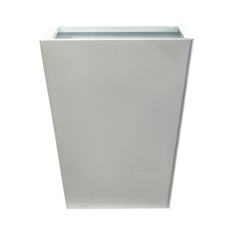 Frankey Metal Pot Planter, White, 15" H x 13" W x 13" D
