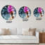 Horloge murale en forme de montgolfière rose dans la nuit étoilée-424936051