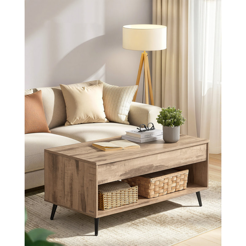 Lift Top Coffee Table with Storage, Natural