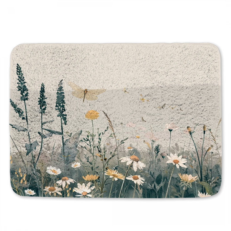 Loey Microfiber / Microsuede Non-Slip Bath Mat, 17"W x 24"L