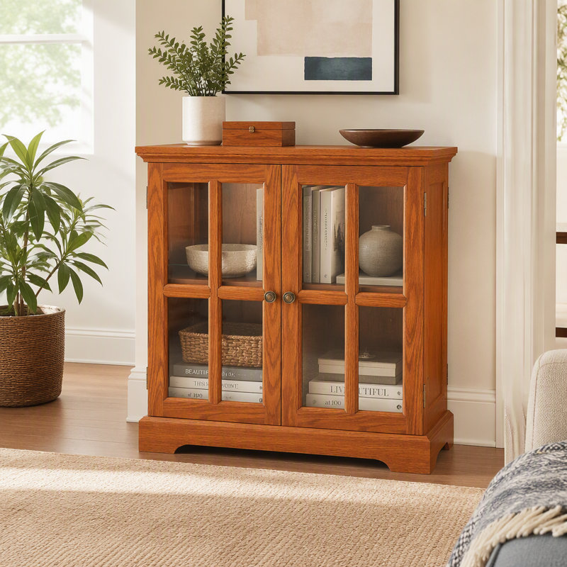 Vitrine antique avec tablettes réglables, design rétro, portes en treillis et éclairage à DEL pour la décoration et l'organisation de la maison