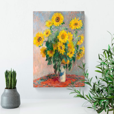 Bouquet of Sunflowers by Claude Monet - Wrapped Canvas
