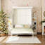 Grand lit escamotable rotatif avec double bureau intégré et tablettes de rangement-766596584
