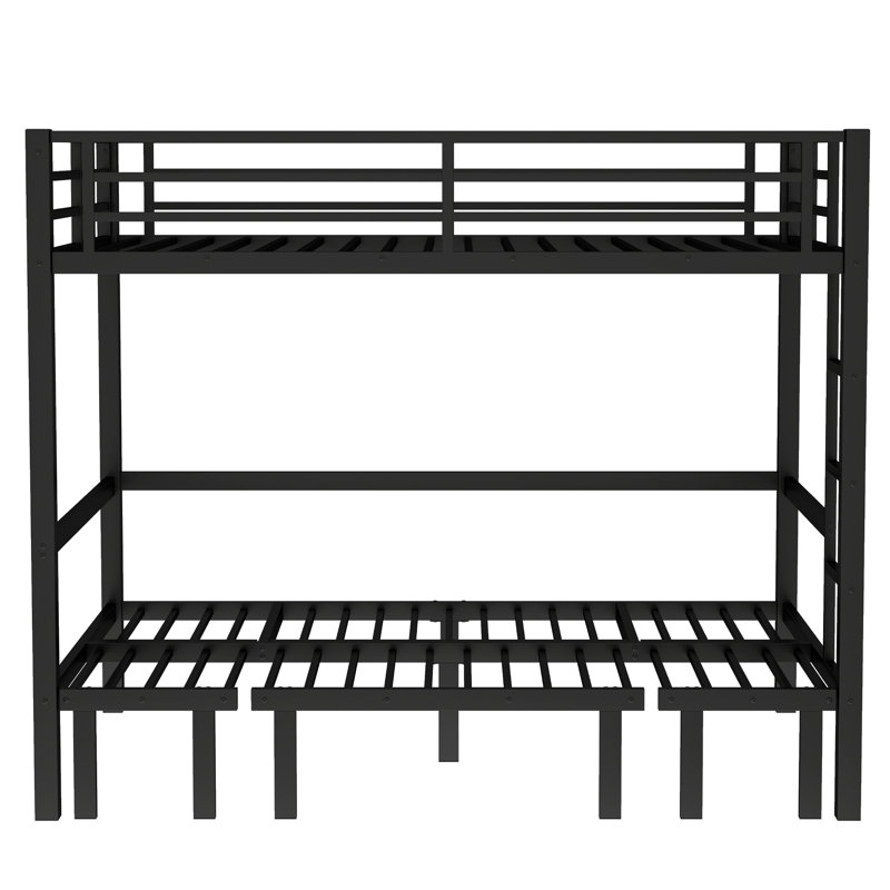 Ivy Bronx Full over Full Pull-Out Bunk Bed with Safety Rails, Three ...