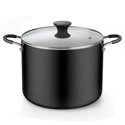 Cook N Home Non-Stick Aluminum Stockpot Cooking Pot with Glass Lid