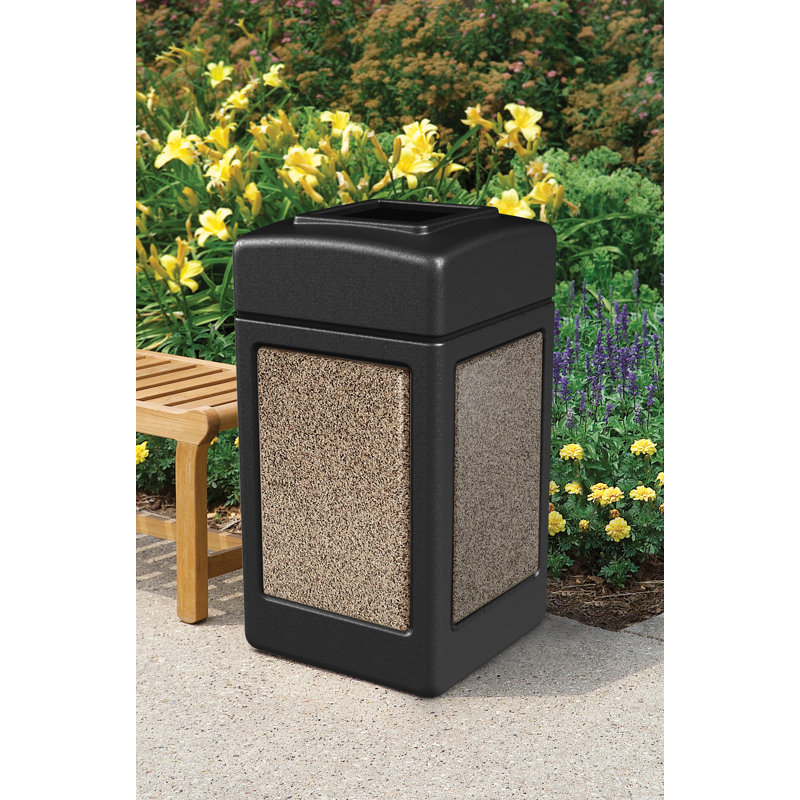 Poubelle® 42 gallons StoneTec, Noir et brun