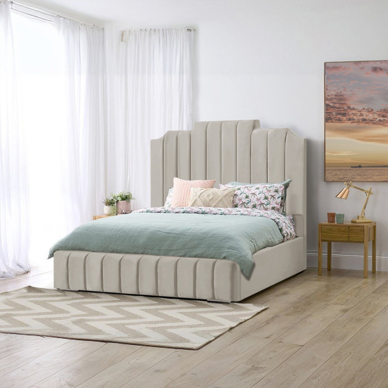 Alyshea Upholstered Bed, Double (4'6), Coffee