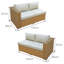Buxton Rattan 9 Seat Rising Firepit Corner Set in Mixed Brown with Taupe Cushions-1271810428