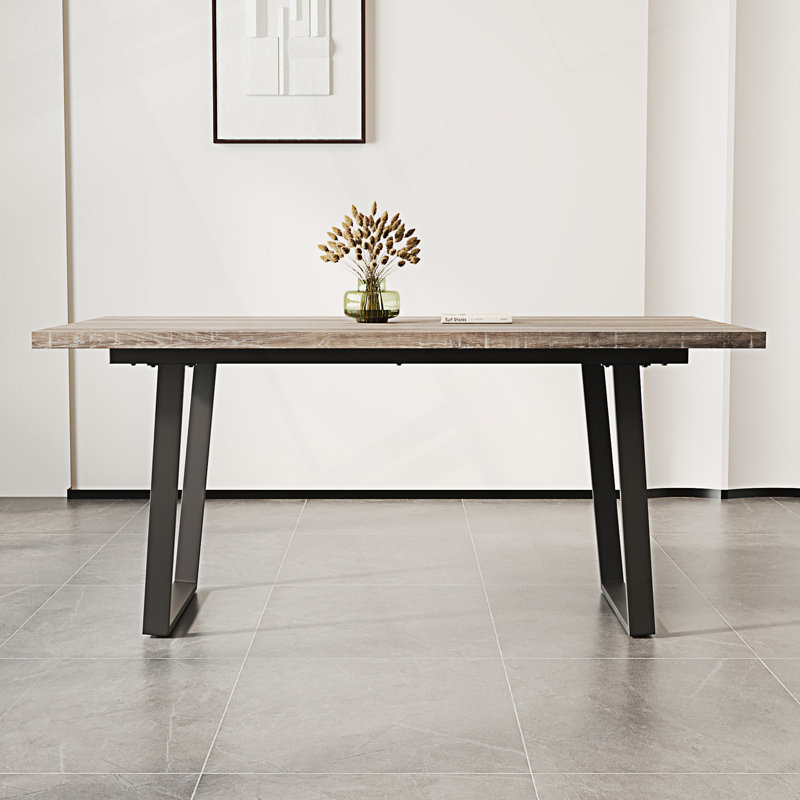 Rectangular Dining Table, 6-Person Dining Table, Brown