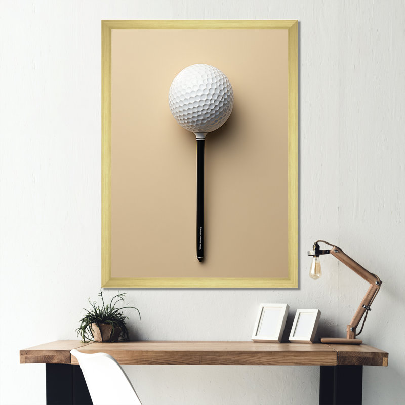 «Laniyah Minimalisme Golf Tees VI», reproduction sur toile, H 44 po x l 34 po x P 1,5 po, Encadrement doré