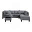 Canapé, chaise et repose-pieds 104,5 po, gris