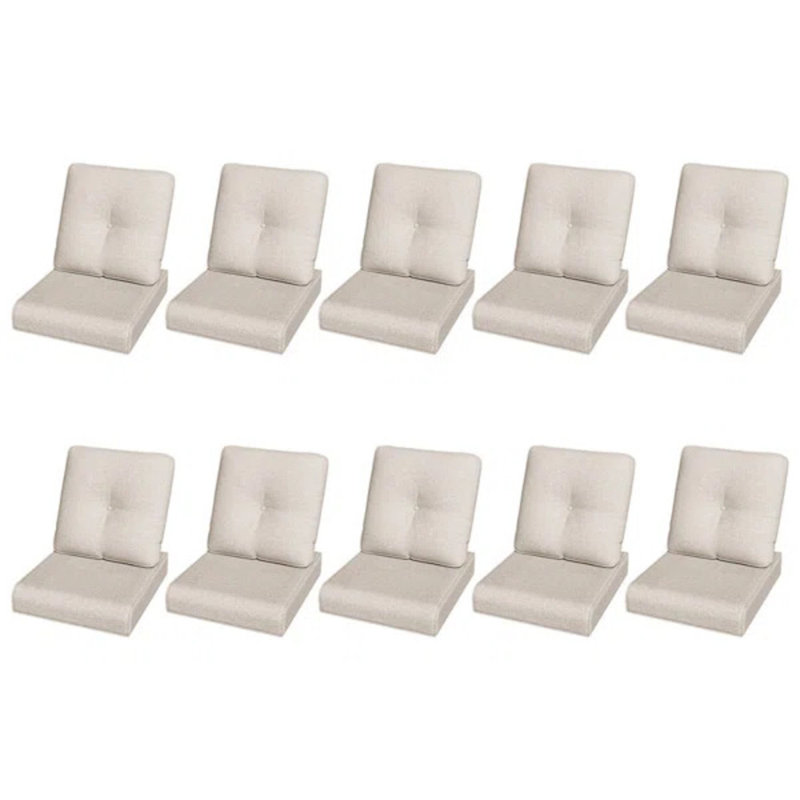 Durable 4" Olefin Seat Cushions, Beige, 10