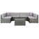 Azrien Wood 6 - Person Modular Patio Conversation Sets with Cushions