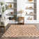 Dominique Abstract Checkered Fringe Area Rug