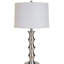 Lampe de table haute en acier 29,5 po avec finition nickel satiné, abat-jour en lin