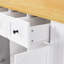 Îlot de cuisine 53 po avec rangement interne, rallonge de 50 W, prise de courant, chariot roulant, finition blanche 5-1556251139