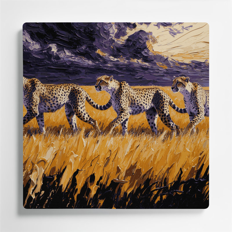 Cats Serengeti, art mural en métal brun, H 12 po x l 12 po
