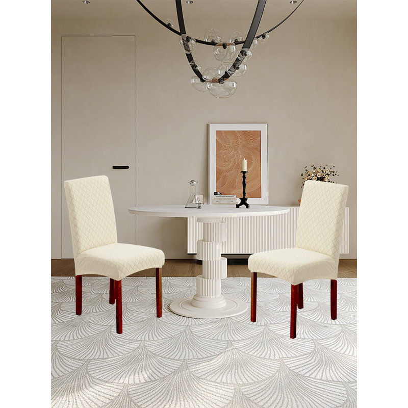 Housse de chaise de salle à manger, housse de chaise imperméable, ensemble de 6, Beige