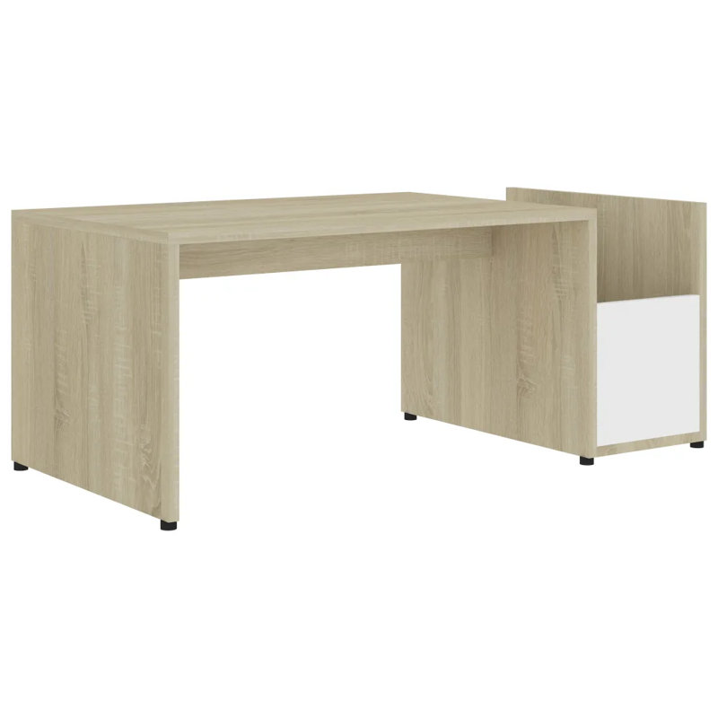 Bithia Four Leg Coffee Table, White/Sonoma Oak