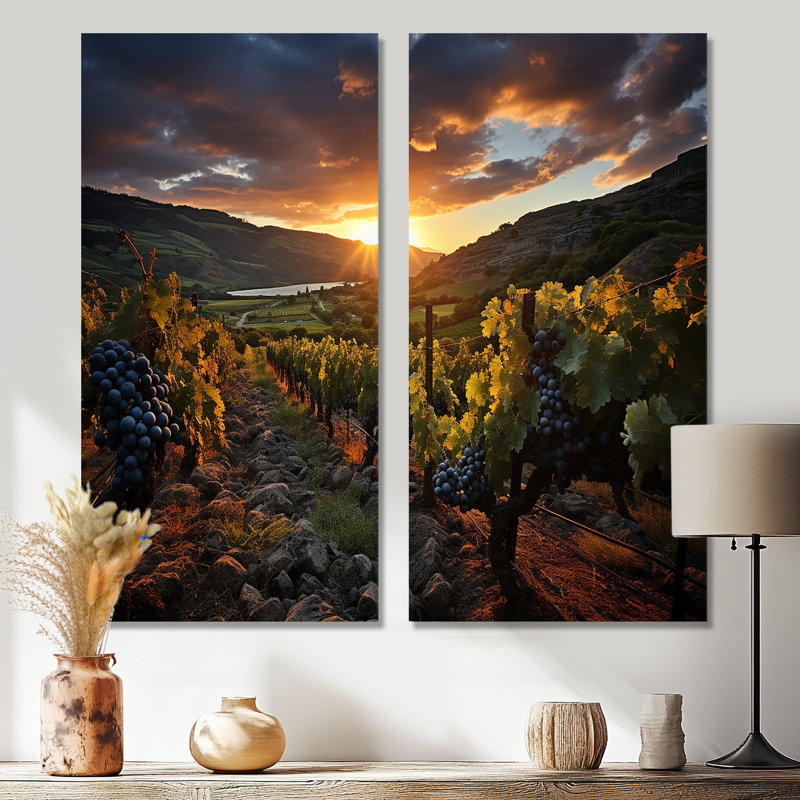 «Scenic Impressive Vineyard - Large Vineyard», art mural, H 20 po x l 24 po, Toile tendue, Ne s’applique pas