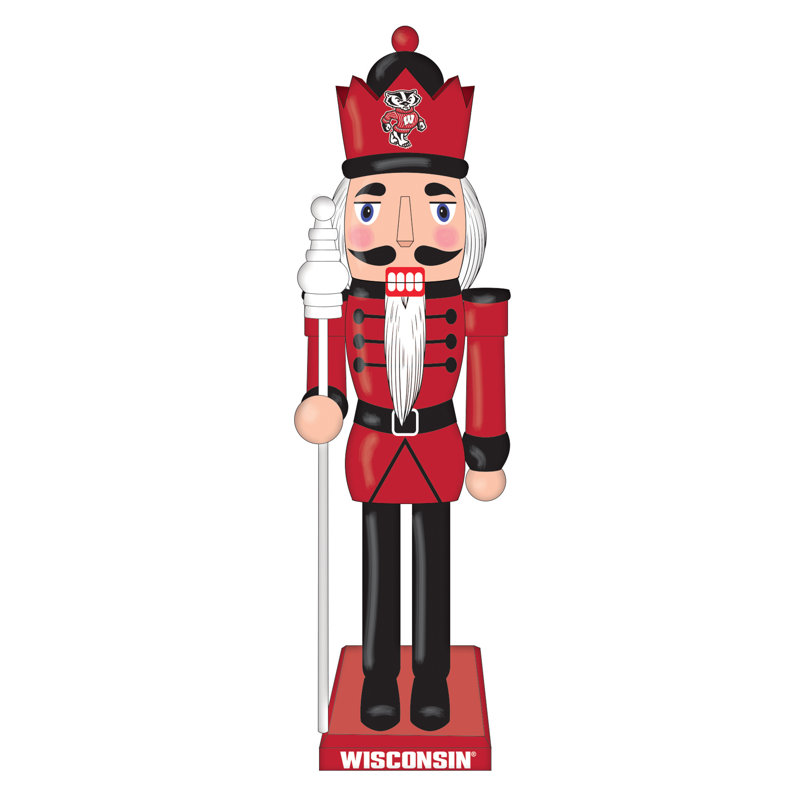 NCAA 12" Wooden Tabletop Nutcracker , NCAA Wisconsin
