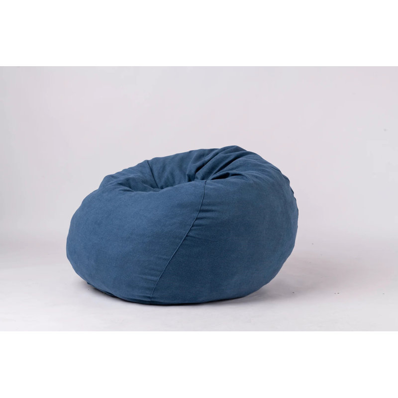 Fauteuil à billes rempli de mousse en forme de goutte 3 pi (housse et rembourrage inclus), Bleu