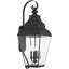 Luminaire suspendu d'extérieur 13,75 po à 4 lumières avec abat-jour en verre biseauté transparent: luminaire-101230884