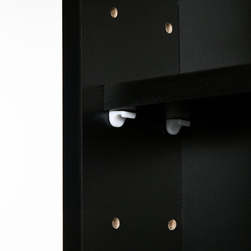 Vitrine miniature à 5 tablettes réglables, noire