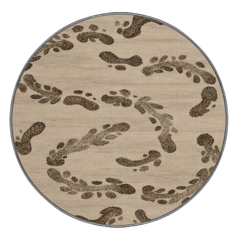  Tapis bord de mer lavable Sandprints, Rond 5 pi